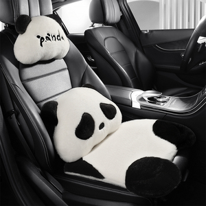 熊猫团子汽车坐垫冬季短毛貂绒毛绒屁屁垫可爱女神保暖单个座椅垫