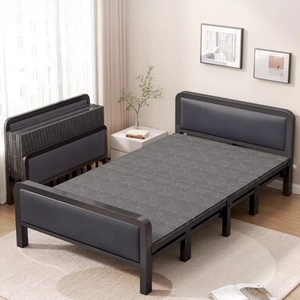 折叠床双人家用成人一米二简易床1米5出租房用宿舍硬板铁床单人床