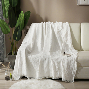 素色棉线毯子特价ins出口加厚沙发巾(毯)床毯床盖靠背巾简约北欧