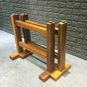 桌腿实木大板桌脚木腿黄花梨奥坎工字脚三脚架子茶桌茶台配套支架