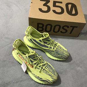 半冻黄椰子鞋350v2鹿晗同款黄色斑马男女运动鞋boost大底跑步鞋