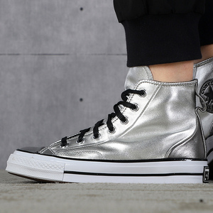 converse匡威帆布鞋女鞋新款高帮休闲鞋漆面亮皮复古鞋子潮569432