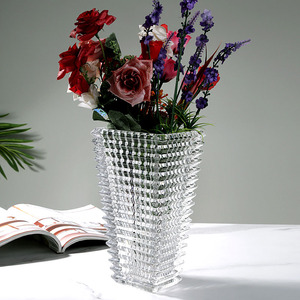 轻奢北欧风璀璨水晶玻璃花瓶家用客厅巴卡拉同款水养鲜花插花摆件