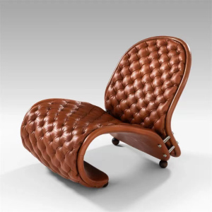 雅怡阁设计师轻奢拉扣s椅酒店样板房售楼处咖啡厅高端弯曲休闲椅