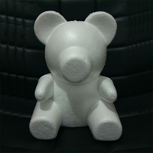 泡沫熊小模型白胚DIY创意手工插花材料情人节玫瑰花熊抱抱熊玩具