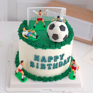 烘焙装饰儿童踢足球小子插牌 生日蛋糕装饰 插旗摆件配件插件网红