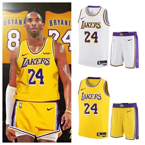 nike耐克nba湖人队24号科比球衣球裤篮球服套装运动背心速干t恤男