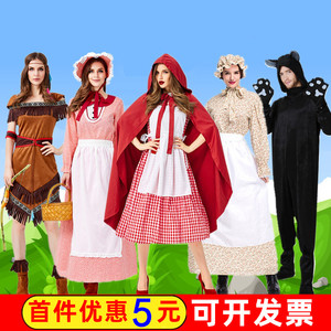 万圣节小红帽服装cosplay演出服成人女妈妈大灰狼猎人外婆表演服