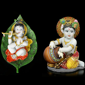 印度神像神圣小婴儿krishna奎师那雕塑像摆件