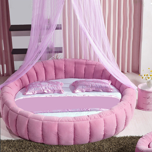 澳莎 恒温水床圆床 浪漫布艺双人床婚床 南瓜床公主床as-171