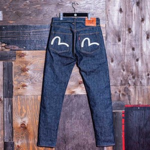 日产evi福su神惠比寿no1 2000t白色刺绣虎耳锥形修身小脚牛仔裤