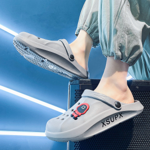 鸿星红星尔克包头拖鞋男夏季外穿防滑休闲男士半拖洞洞鞋防臭凉鞋