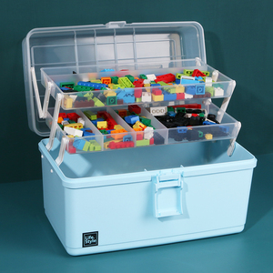 乐高收纳盒儿童积木玩具分类盒子小颗粒零件分格透明防尘整理箱