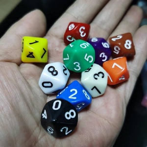 10面数字骰子十面0123456789多面体彩色教学道具桌游掌柜推荐