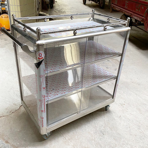 多层不锈钢小吃车点心手推车送餐车点心糕点车外卖凉菜摆摊快餐车