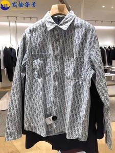 dior/迪奥 22ss新款老花满字母logo衬衫外套男经典长袖牛仔衬衣女