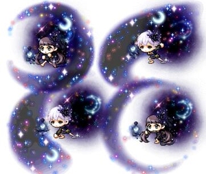 冒险岛.  威尔 闪亮银河 动态披风 闪耀绝版点装 午夜月光套装