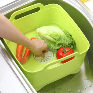 水槽洗菜盆塑料沥水篮子漏盆淘米神器菜蓝淘菜盆家用厨房洗水果盘
