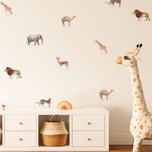长颈鹿贴画男孩房间收纳盒儿童房柜子卧室床头沙发背景装饰墙贴纸