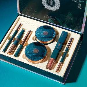 韩婵国潮护肤嫩滑补水保湿东方佳人彩妆套盒少女肌灵芝羊胎素礼盒