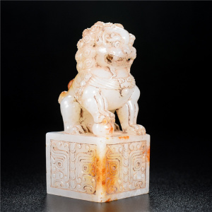 高古玉古玩古董回流老玉和田玉雕狮子钮玉玺印章摆件孤品收藏