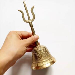 仿古三清铃纯铜三叉铃手摇铃铛金刚铃铛黄铜铸造招魂法铃法器道铃