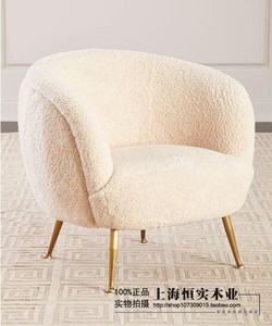 新款创意北欧轻奢网红小单人布艺沙发米白色小红书懒人圆休闲椅子