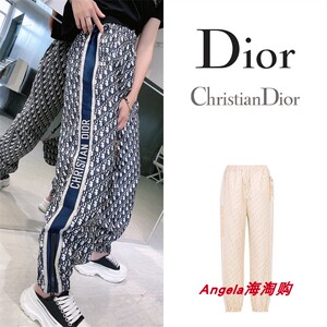 dior/迪奥 22ss经典老花满印字母logo侧边拉链中腰休闲裤长裤男女