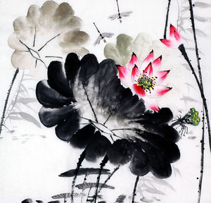 【墨砚斋】夏雨荷三尺斗方国画水墨清雅荷花花鸟 xy037