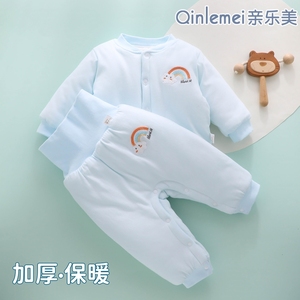 宝宝棉服冬季秋冬款新生婴儿冬装初生夹棉衣服女加厚棉袄分体套装