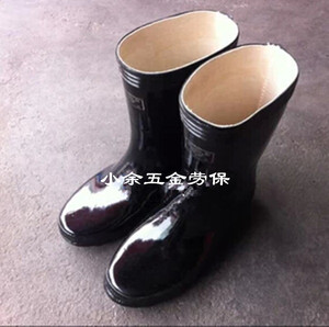 上海牌橡胶雨鞋中高筒男女防水雨靴内衬棉布舒适透气劳保工作胶鞋