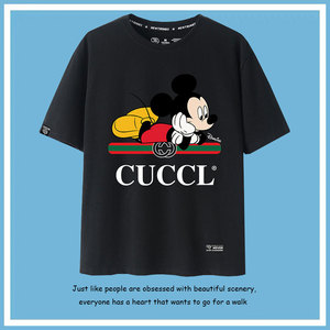 欧货潮牌尚古驰正男装半袖夏季新款酷奇短袖t恤男米奇联名款衣服