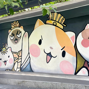 成都手绘墙人工涂鸦壁画墙绘社区文化墙公共艺术墙街区美化艺术墙