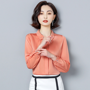 冰丝衬衫女长袖27系列剪标真值女装店真丝品牌撤柜客供大牌桑蚕丝