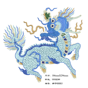 0085人付款天猫中国风重工刺绣麒麟图案国潮短袖t恤男宽松纯棉大码