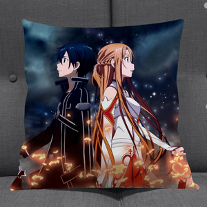 刀剑神域方形抱枕桐人亚丝娜动漫周边二次元含枕芯双面图靠垫现货