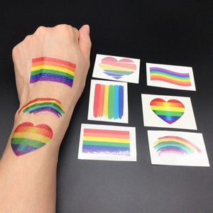六色彩虹纹身贴纸lgbt活动彩绘装饰品同志情侣pride出游周边礼物