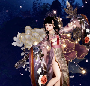 剑三山吹樱雪礼盒和风盒子楼兰盒子如归乐挂件,黑发,金发