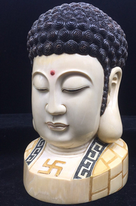 保真猛犸象牙制品大日如来佛首摆件供奉收藏牙雕如来佛祖佛头佛像