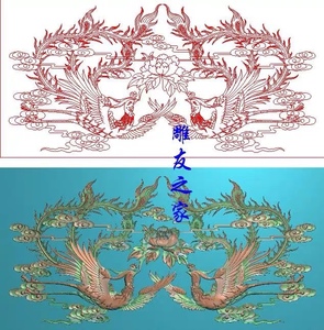 精雕图双凤牡丹