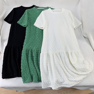 fashion旗舰店女装2022夏季新款法式短袖黑色连衣裙赫本气质裙子