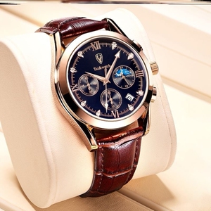 tsz娅斯手表货到付款支持开箱验货3眼6针男士商务防水腕表4