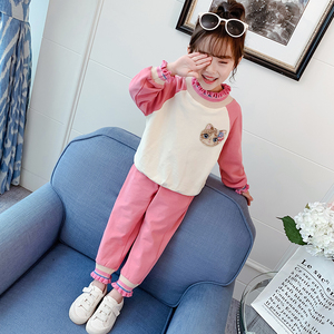 4至5到女童装6春天7小女孩子8洋气一套装9儿童11秋季衣服装十岁.