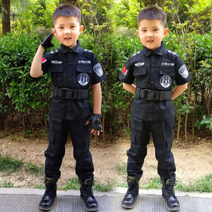 儿童警察服特警服加绒衣服套装特种兵冬季警官服当兵服装警服男童