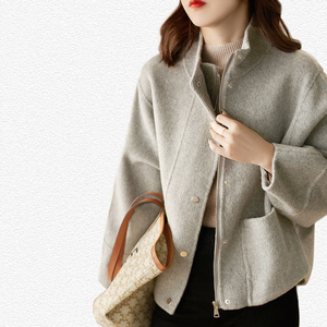 加厚双面羊绒大衣女短款羊毛呢外套宽松2023韩版新款时尚高级感