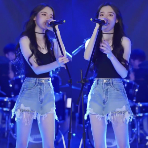 2022春夏季新款抖音歌手网红戴羽彤a字牛仔半身裙显瘦包臀裤裙女