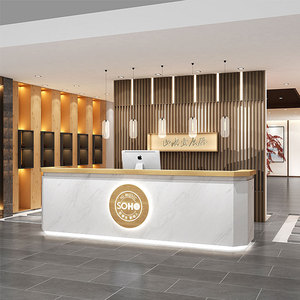 复古吧台收银台茶馆饭店民宿前台接待台餐馆棋牌室柜台小型转角桌