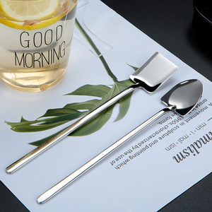 304不锈钢长柄铁锹勺子创意可爱小勺子 甜品奶茶咖啡搅拌勺调料勺
