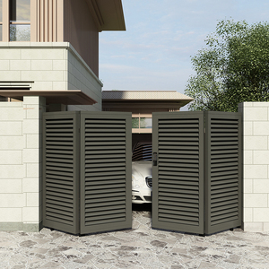 铝合金庭院大门双开门别墅百叶铁艺门乡村自建房电动门平移折叠门