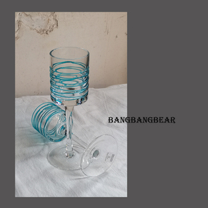 外贸出口手工拉丝高脚鸡尾酒杯水晶直筒杯中古玻璃杯